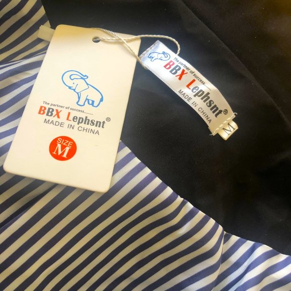 Black Trench Coat Rain Jacket Zipper Snap Buttons Removable Hood Size M NEW - Picture 6 of 8